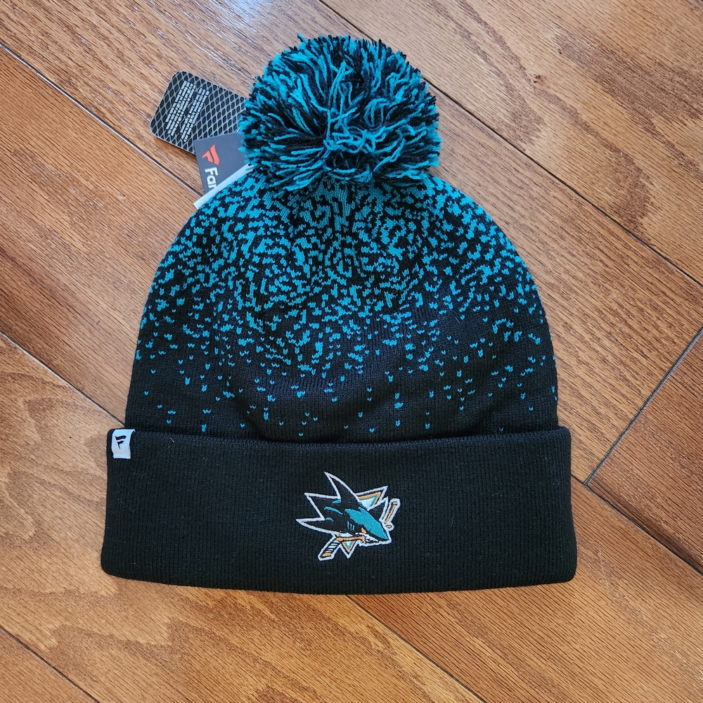 San Jose Sharks Iconic Gradiant Active Blue Knit Beanie For Adult